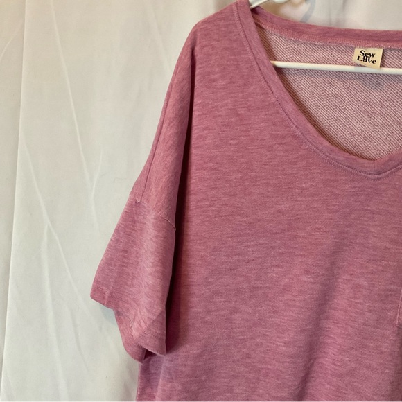 Sew in Love Women’s Short Sleeve V-Neck Light Plum Heathered Size Large - Picture 8 of 11